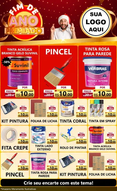 Modelo de Encarte para Encarte Grande com o tema Fim de Ano Premiado para Tintas e Ferramentas