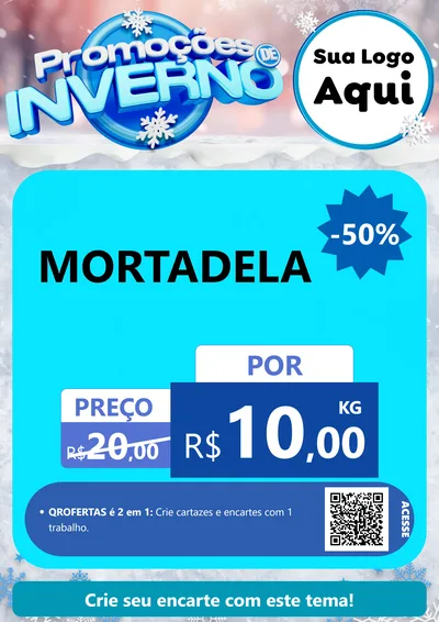 Modelo de Cartaz para Cartaz A4 Vertical com o tema Promoções de Inverno para Frios e Laticínios
