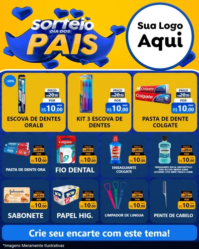 Modelo de Rede Social para Feed Instagram com o tema Sorteio Dia dos Pais para Higiene Pessoal