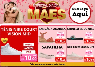 Modelo de Encarte para Encarte A4 Horizontal com o tema Especial Dia Das Mães para Calçados