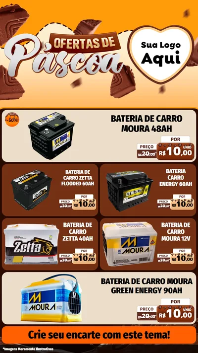 Modelo de TV para TV Vertical com o tema Ofertas de Páscoa para Baterias Elétricas