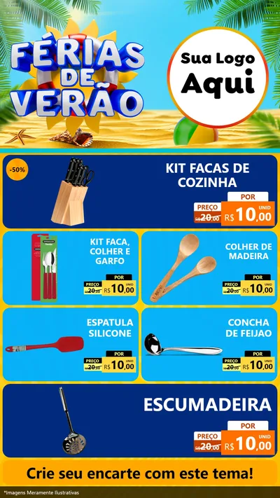 Modelo de TV para TV Vertical com o tema Férias de Verão para Utilidades Domésticas