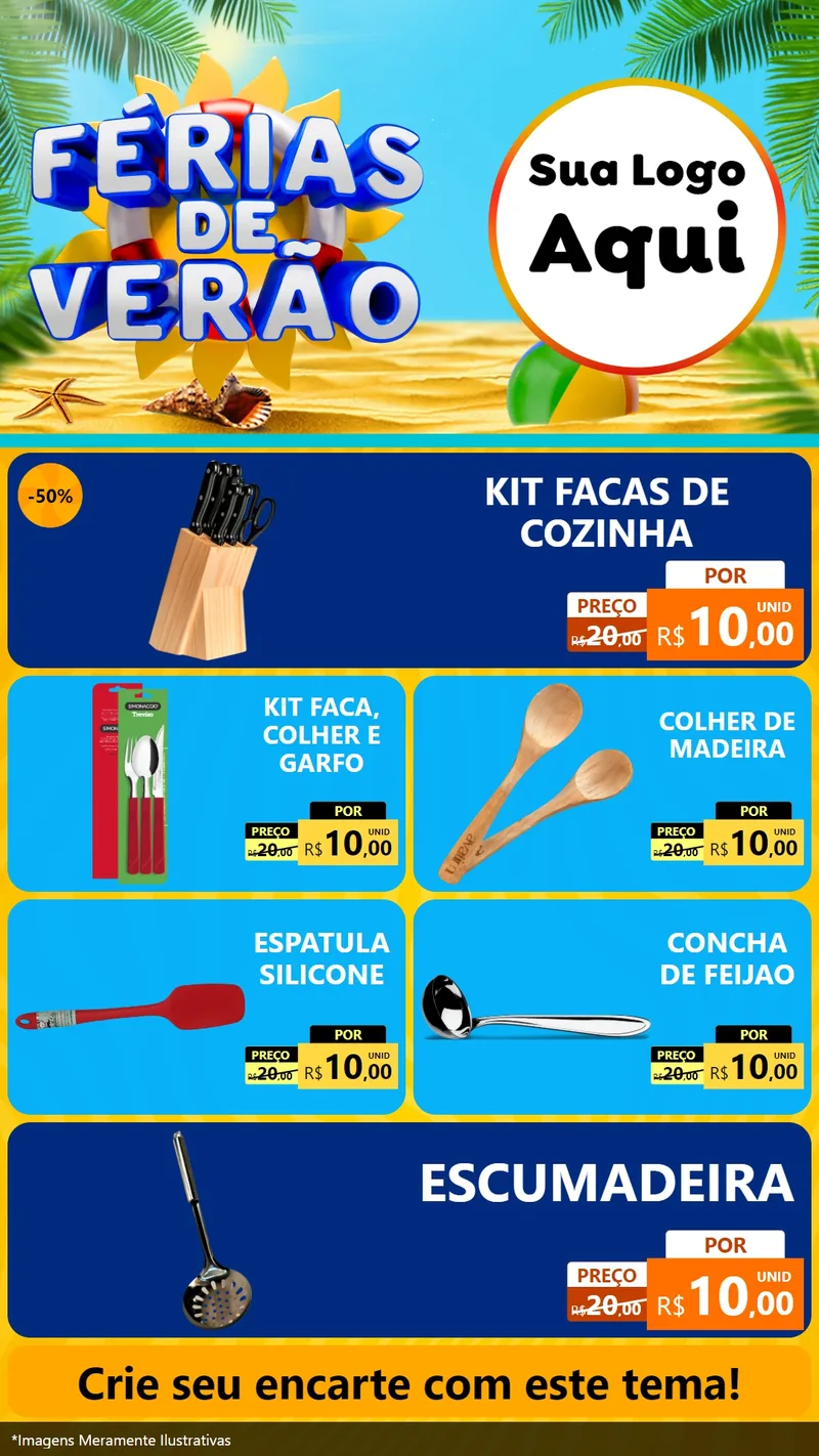 Modelo de TV para TV Vertical com o tema Férias de Verão para Utilidades Domésticas