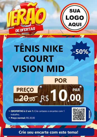 Modelo de Cartaz para Cartaz A4 Vertical com o tema Verão de Ofertas para Calçados