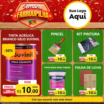 Modelo de Rede Social para Feed Facebook com o tema Semana Farroupilha para Tintas e Ferramentas