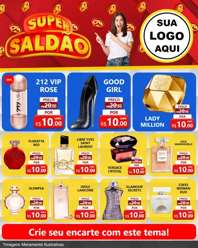 Modelo de Rede Social para Feed Instagram com o tema Super Saldão para Perfumes
