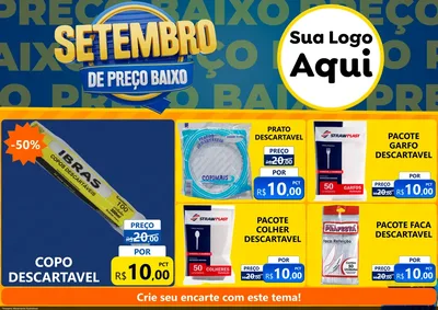 Modelo de Encarte para Encarte A4 Horizontal com o tema Setembro De Preço Baixo para Embalagens