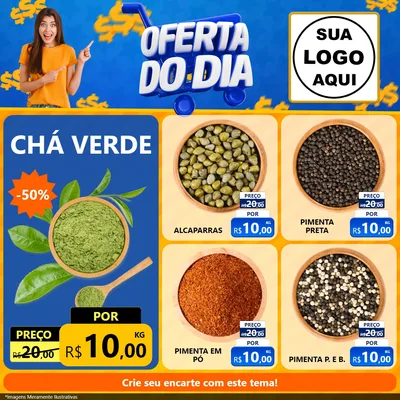 Modelo de Rede Social para Feed Facebook com o tema Oferta do Dia para Produtos Naturais