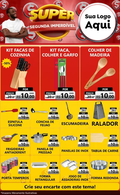 Modelo de Encarte para Encarte Grande com o tema Super Segunda Imperdível para Utilidades Domésticas