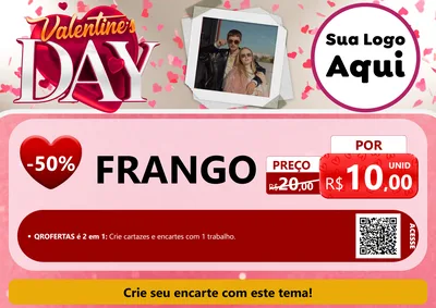 Modelo de Cartaz para Cartaz A4 Horizontal com o tema Valentine's Day para Assados
