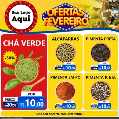 Modelo de Rede Social para Feed Facebook com o tema Ofertas de Fevereiro para Produtos Naturais