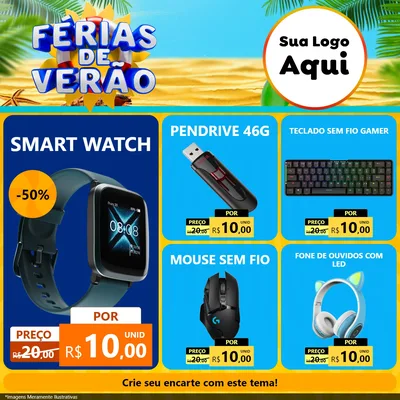 Modelo de Rede Social para Feed Facebook com o tema Férias de Verão para Informática