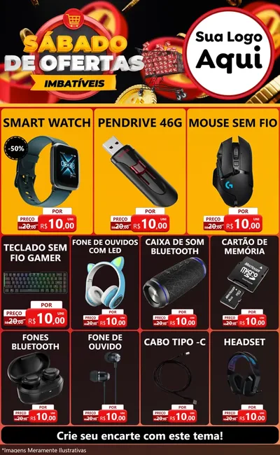 Modelo de Encarte para Encarte Grande com o tema Sábado de Ofertas Imbatíveis para Informática