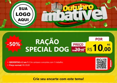 Modelo de Cartaz para Cartaz A4 Horizontal com o tema Outubro Imbatível para Pet Shop
