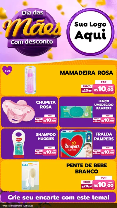 Modelo de TV para TV Vertical com o tema Dia das Mães com Desconto para Bebês