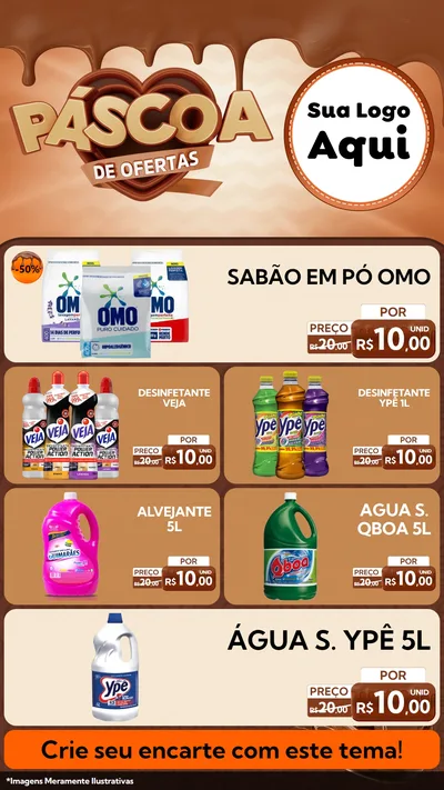 Modelo de TV para TV Vertical com o tema Páscoa de Ofertas para Produtos de Limpeza
