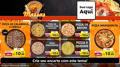 Modelo de TV para TV Horizontal com o tema Especial Massas para Pizzaria