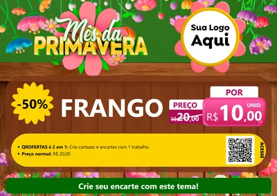 Modelo de Cartaz para Cartaz A4 Horizontal com o tema Mês da Primavera para Assados