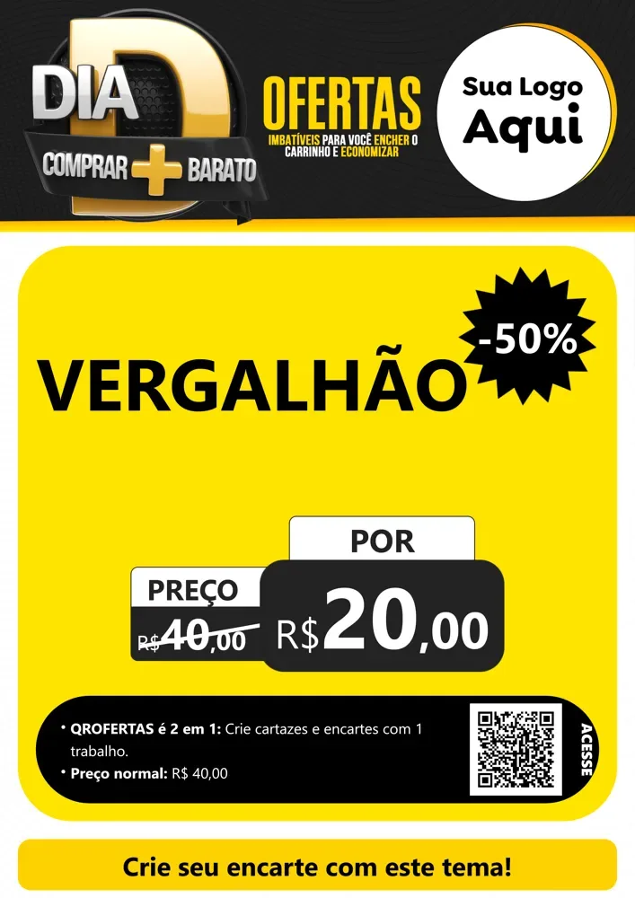Modelo de Cartaz para Cartaz A4 Vertical com o tema Dia D Mais Economia para Ferragens