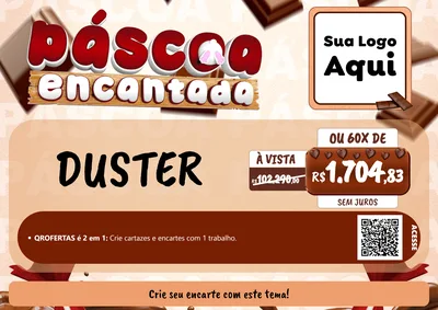Modelo de Cartaz para Cartaz A4 Horizontal com o tema Páscoa Encantada para Concessionaria de Carros