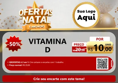 Modelo de Cartaz para Cartaz A4 Horizontal com o tema Ofertas De Natal E Ano Novo para Farmácia