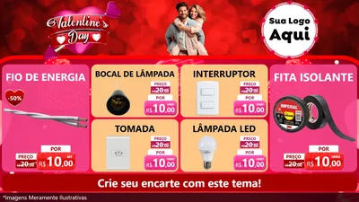 Modelo de TV para TV Horizontal com o tema Valentine's Day para Materiais Elétricos
