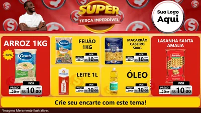 Modelo de TV para TV Horizontal com o tema Super Terça Imperdível para Supermercado