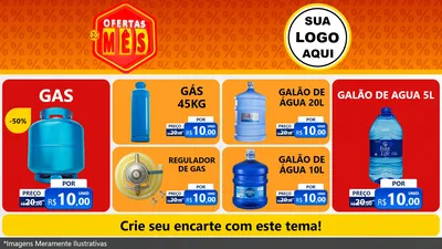 Modelo de TV para TV Horizontal com o tema Ofertas do Mês para Água e gás