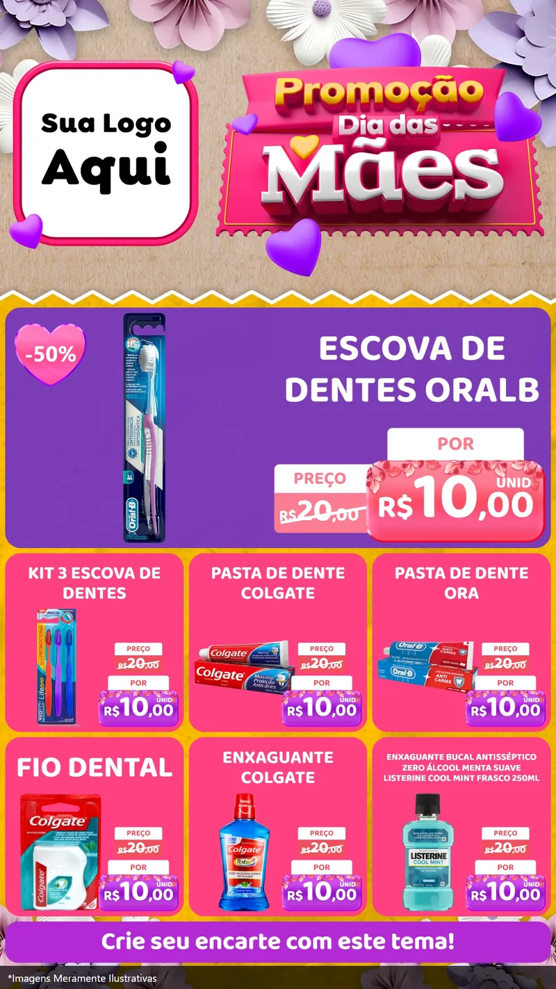 Modelo de Rede Social para Stories com o tema Promoção Dia das Mães para Higiene Pessoal