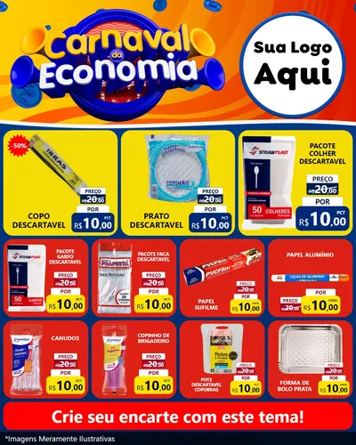 Modelo de Rede Social para Feed Instagram com o tema Carnaval da Economia para Embalagens