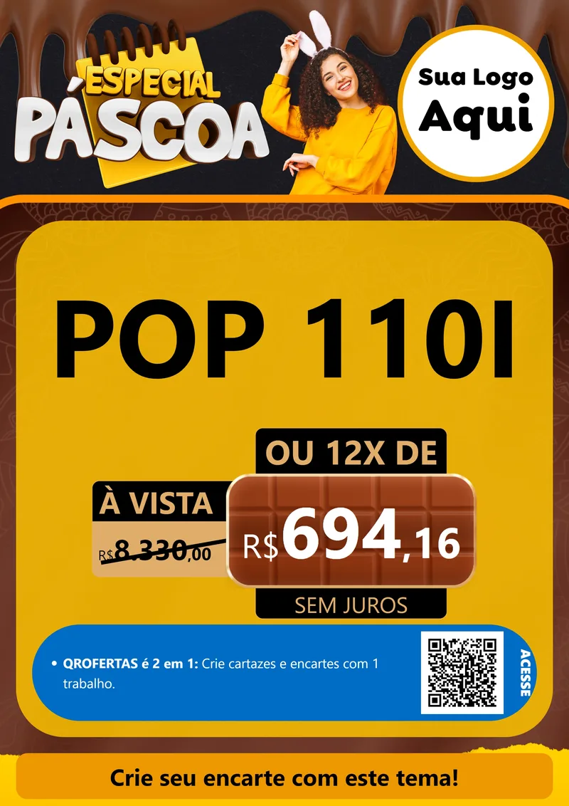 Modelo de Cartaz para Cartaz A4 Vertical com o tema Especial Páscoa para Concessionaria de Motos