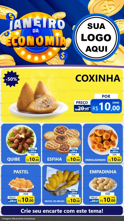 Modelo de Rede Social para Stories com o tema Janeiro da Economia para Salgadaria