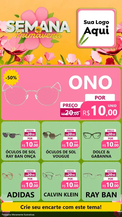 Modelo de Rede Social para Stories com o tema Semana da Primavera para Óticas