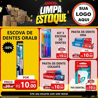 Modelo de Rede Social para Feed Facebook com o tema Operação Limpa Estoque para Higiene Pessoal