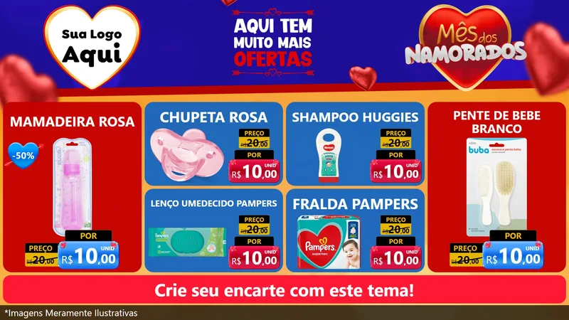 Modelo de TV para TV Horizontal com o tema Mês dos Namorados para Bebês