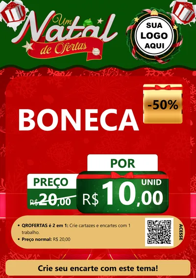 Modelo de Cartaz para Cartaz A4 Vertical com o tema Um Natal de Ofertas para Brinquedos