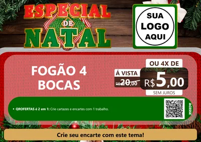 Modelo de Cartaz para Cartaz A4 Horizontal com o tema Especial de Natal para Móveis e Eletro
