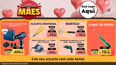 Modelo de TV para TV Horizontal com o tema Semana das Mães para Maquinas e Ferramentas
