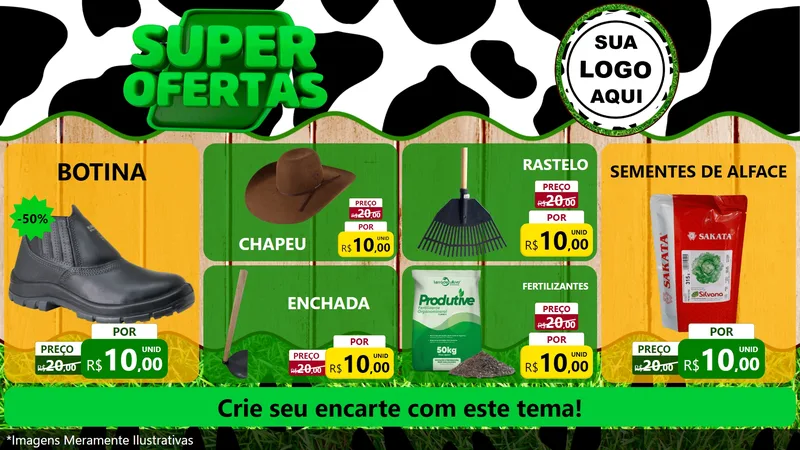 Modelo de TV para TV Horizontal com o tema Super Ofertas - Agropecuária para Agropecuária