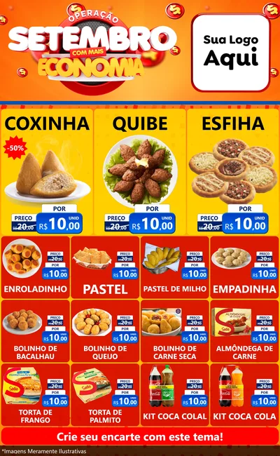 Modelo de Encarte para Encarte Grande com o tema Operação Setembro Com Muita Economia para Salgadaria