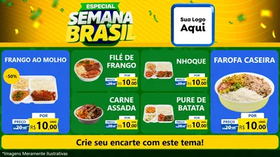 Modelo de TV para TV Horizontal com o tema Especial Semana do Brasil para Restaurante