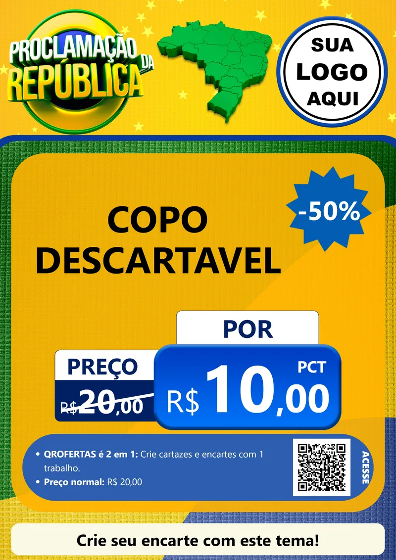 Modelo de Cartaz para Cartaz A4 Vertical com o tema Proclamação da República para Embalagens