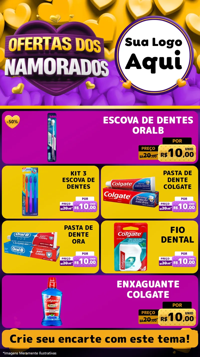 Modelo de TV para TV Vertical com o tema Oferta Dos Namorados para Higiene Pessoal