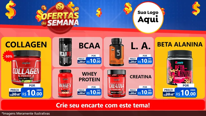 Modelo de TV para TV Horizontal com o tema Ofertas Da Semana para Suplementos alimentares