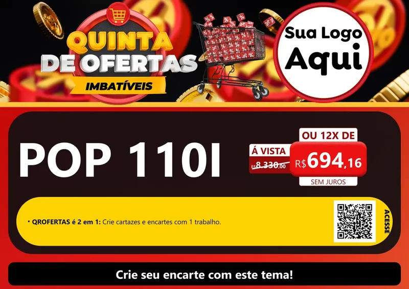Modelo de Cartaz para Cartaz A4 Horizontal com o tema Quinta de Ofertas Imbatíveis para Concessionaria de Motos
