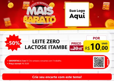 Modelo de Cartaz para Cartaz A4 Horizontal com o tema Mais Barato para Frios e Laticínios