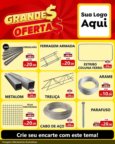 Modelo de Rede Social para Feed Instagram com o tema Grandes Ofertas para Ferragens