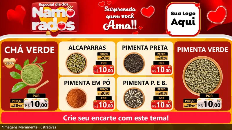 Modelo de TV para TV Horizontal com o tema Especial Dia dos Namorados para Produtos Naturais