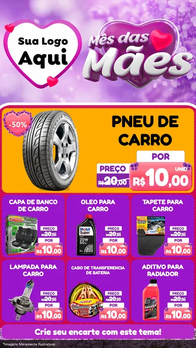 Modelo de Rede Social para Stories com o tema Mês das Mães para Auto peças