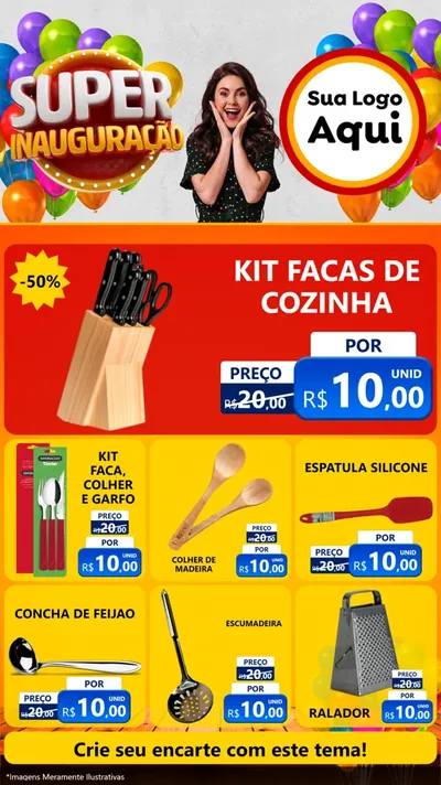 Modelo de Rede Social para Stories com o tema Super Inauguração para Utilidades Domésticas